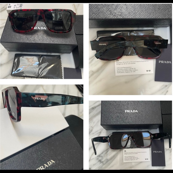 PRADA AVIATORS 2022 COLLECTION WITH THE PRADA ICONIC TRIANGLE LOGO SUNGLASSES - Picture 14 of 16
